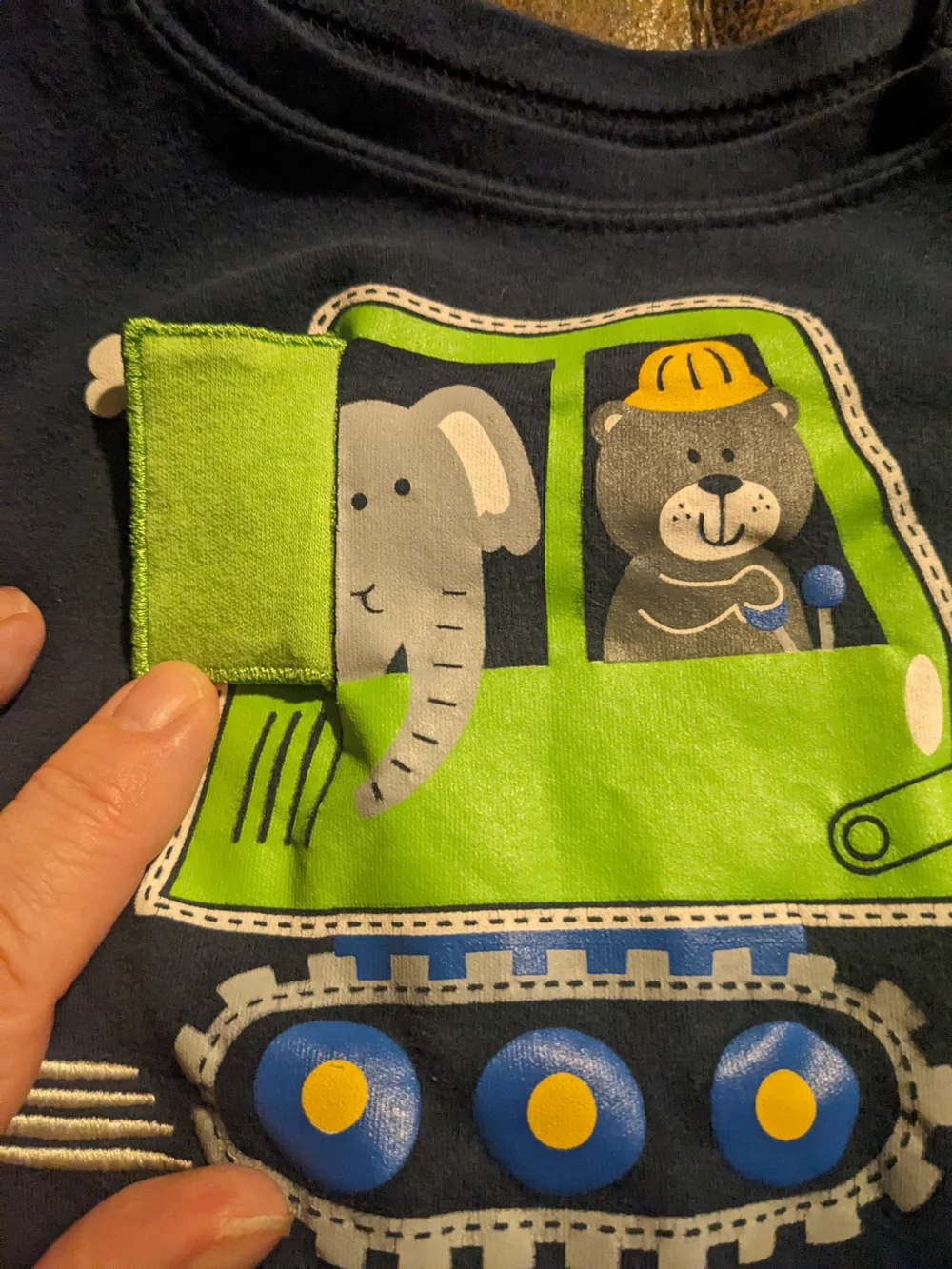 Garanimals Navy One-Piece with Green Excavator Graphic